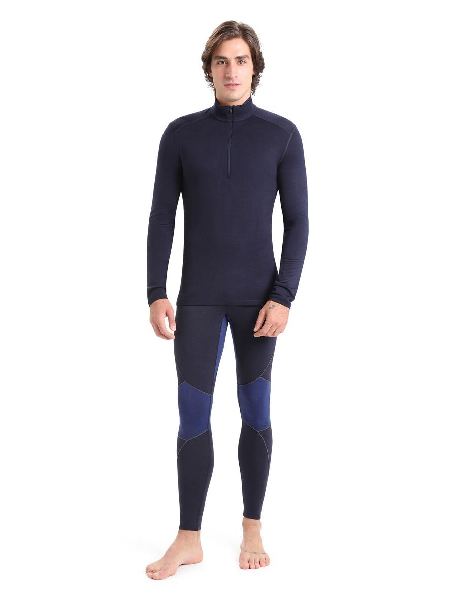 Midnight Navy Icebreaker Merino 260 Tech Long Sleeve Half Zip Thermal Top Men's Base Layers | AU 1385OKIR